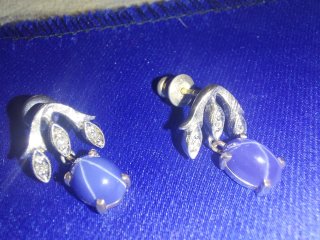 Conjunto Collar, Pendientes y Anillo Zafiro Azul