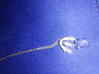 Conjunto Collar, Pendientes y Anillo Zafiro Azul