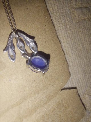 Conjunto Collar, Pendientes y Anillo Zafiro Azul