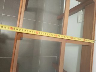 Mesa auxiliar madera y cristal