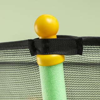 Trampolino Elastico per Bambini 3-10 Anni con Ingresso con Cerniera e Pali Imbottiti, Tappetino Elastico in Acciaio, PP ed EPE, Ø163.5X163.5/190 Cm