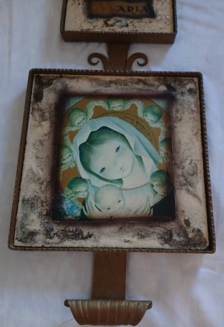 Cuadro religioso Ave Maria metal pesado.