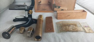 Microscopio antiguo "Schatz" Ruf & Co Kassel.