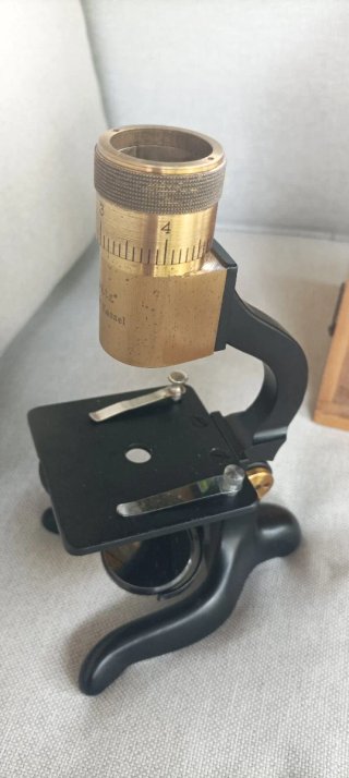 Microscopio antiguo "Schatz" Ruf & Co Kassel.