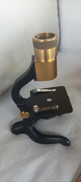 Microscopio antiguo "Schatz" Ruf & Co Kassel.