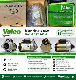 Motor de arranque Valeo A 527 244 A
