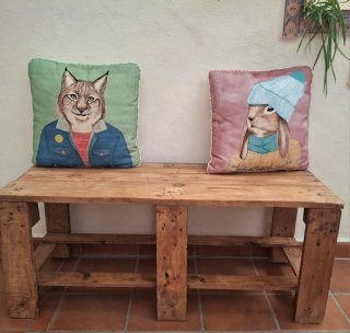Banco rústico de madera