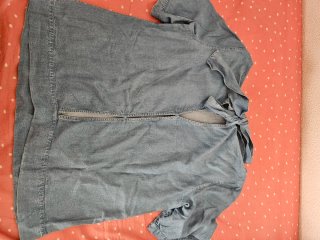Blusa denim manga corta