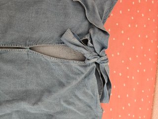 Blusa denim manga corta