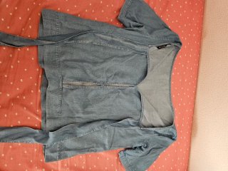 Blusa denim manga corta