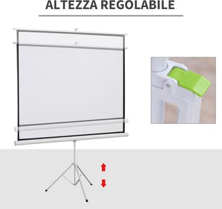 Pantalla de Proyector de 84 Pulgadas 4K HD Formato 4:3 con Trípode Plegable Ajustable, Pantalla de Proyector Portátil de Metal, Gran Ángulo de 160 Grados, para Casa, Cine, Exterior, Blanco