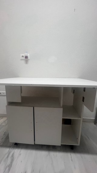 Mesa comedor plegable blanca