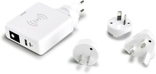 SIMON - Cargador Inalámbrico de Carga Rápida, Adaptador de Viaje 3 en 1, con 2 Enchufes USB, Batería