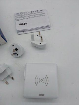 SIMON - Cargador Inalámbrico de Carga Rápida, Adaptador de Viaje 3 en 1, con 2 Enchufes USB, Batería