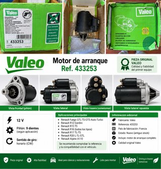 Motor de arranque Valeo Ref. 433253