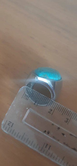 Anillo Plateado con pieza Turquesa