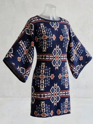 Vestido túnica Boho estampado étnico