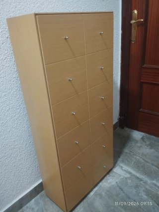 Zapatero alto madera 10 compartimentos