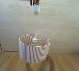 Lámpara infantil rayas rosa y blanco