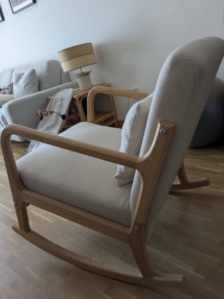 Poltrona dondolo beige