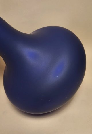 BOTTIGLIA VASO Tondo VETRO Blu Cobalto SATINATO