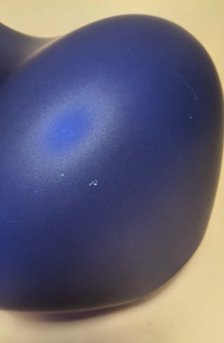 BOTTIGLIA VASO Tondo VETRO Blu Cobalto SATINATO