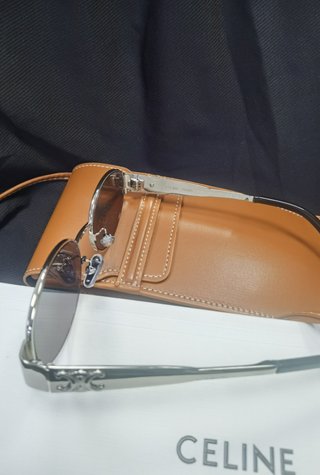 Occhiali da sole Celine modello ovale in metallo autentici