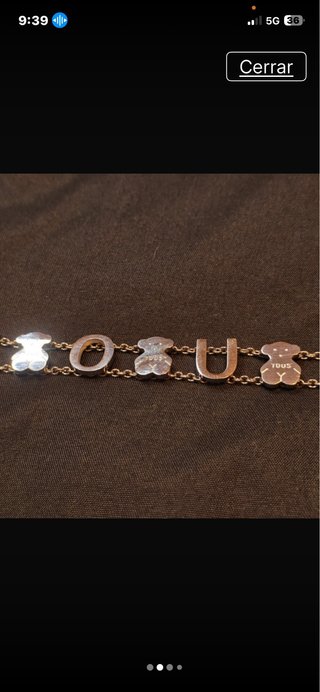 Pulsera Tous Oso y Letras Oro/Plata