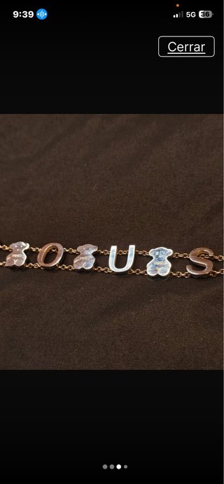 Pulsera Tous Oso y Letras Oro/Plata