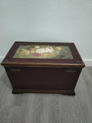 Baúl Arcón Madera Vintage Romántico (57x32x36)
