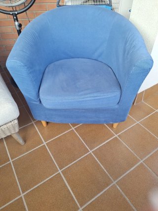 Butaca azul de tela