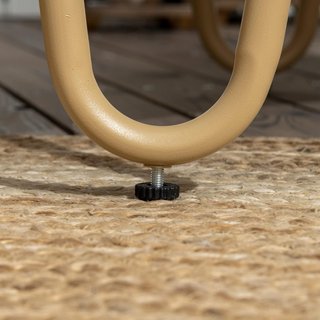 Conjunto de Jardín de Rattan de 4 Piezas con Sofá de 2 Plazas, 2 Sillones y Mesa con Tapa de Cristal Estilo Boho, Cojines Desfundables, Amarillo