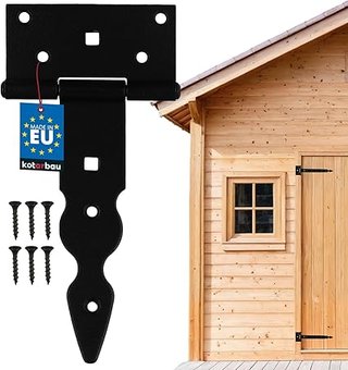 KOTARBAU Bisagra de puerta en T 150mm, Acero, Negra, Herraje para puertas de jardín de madera, Bisag