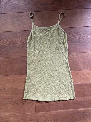 Canotta verde lunga con paillettes