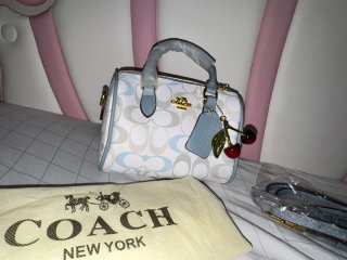 Borsa Coach Rosa e Beige con Logo, Guess e Miu Miu