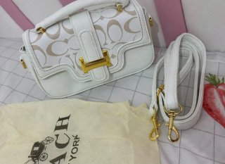 Borsa Coach Rosa e Beige con Logo, Guess e Miu Miu