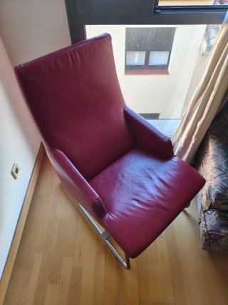 Diván Vintage Piel Roja
