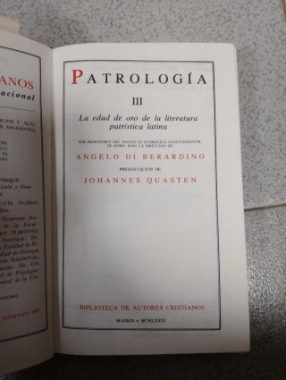 Patrologia. 3. La edad de oro de la literatura ...
