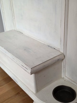 Mueble recibidor madera maciza con espejo