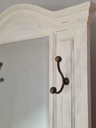 Mueble recibidor madera maciza con espejo