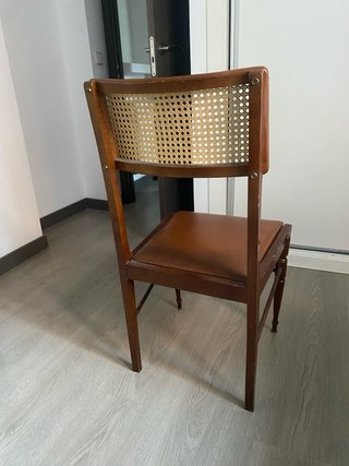 Sillas comedor vintage madera y ratán