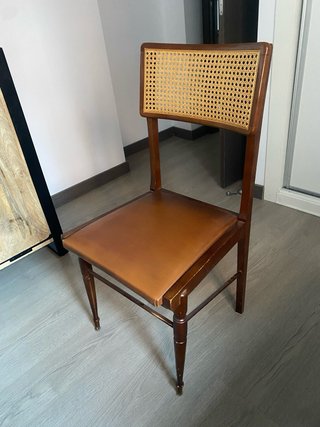 Sillas comedor vintage madera y ratán