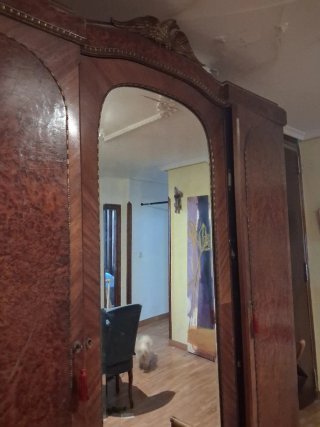 Armario grande de madera con espejo