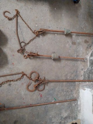 4 Ganchos Antiguos para báscula Romana