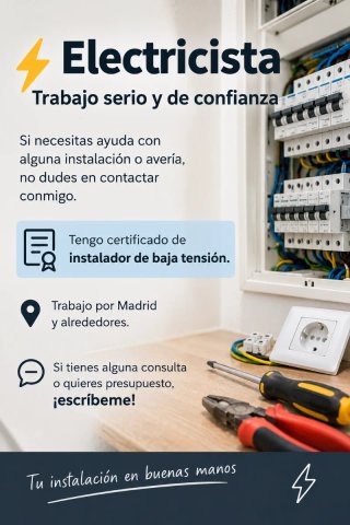 ⚡ ELECTRICISTA – INSTALACIONES Y REPARACIONES ⚡