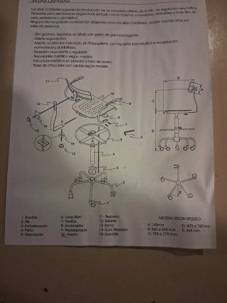 Silla de operaria de maquina de coser