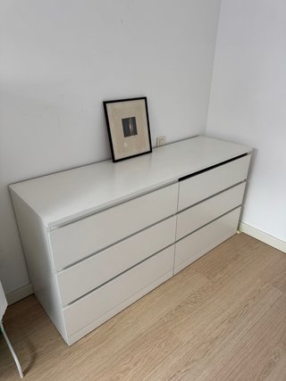 Cómoda Malm Ikea 6 cajones blanca
