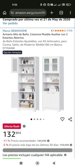 Mueble auxiliar cocina/baño blanco