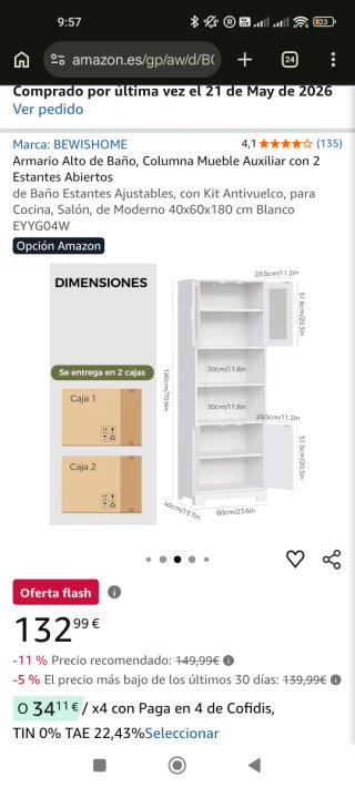 Mueble auxiliar cocina/baño blanco