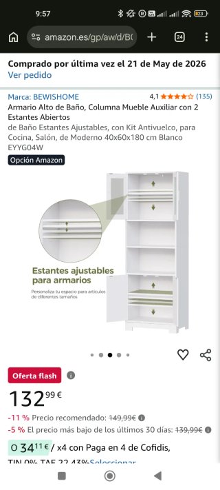 Mueble auxiliar cocina/baño blanco